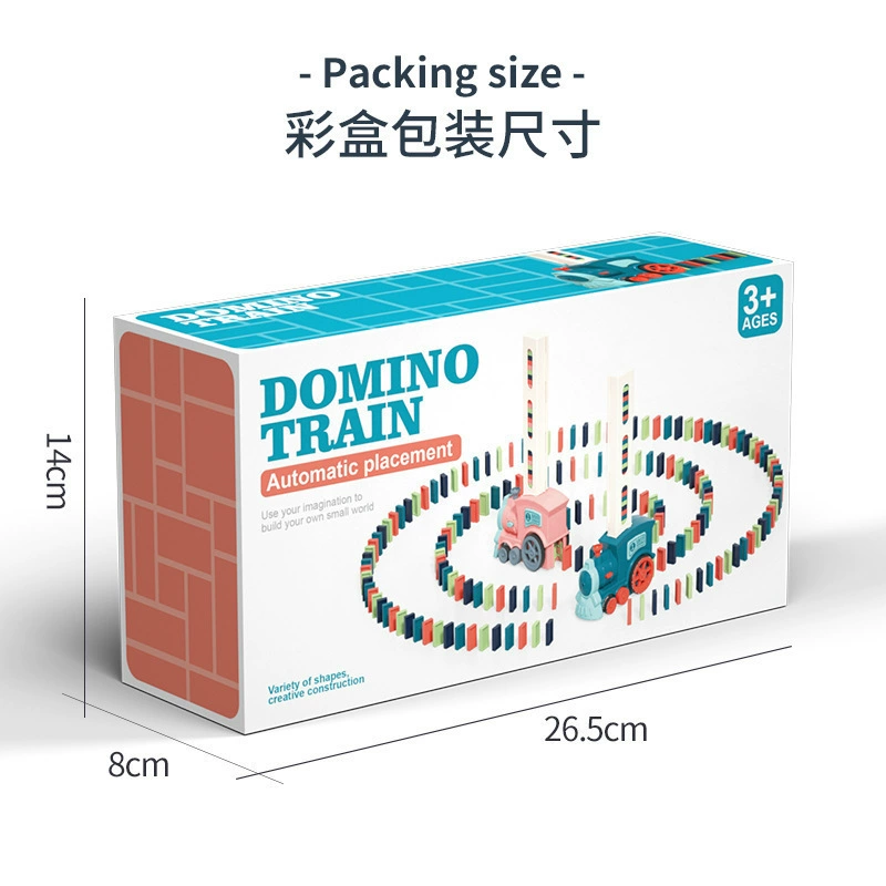 Electric dominoes for boys, automatic train, constructor, (Cross-border trading)