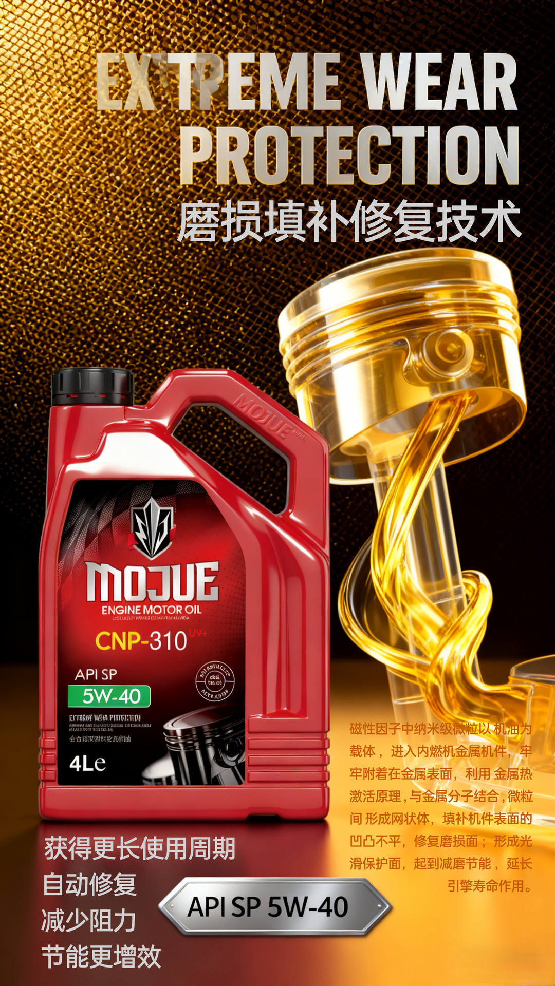 Reading Magic Knight｜Dual Fuel Cnp310 Sp Fully Synthetic Engine Oil 5W30/5W40 4L