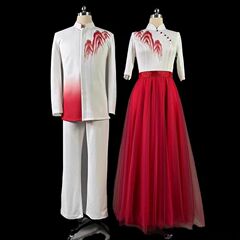 新しいコーラスパフォーマンス服女性のロングスカート学生赤い歌コンテスト詩朗読ステージパフォーマンス服コーラスドレス