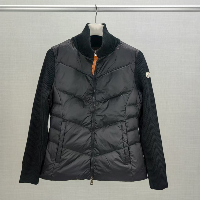 Mengkou high-end waist-cinching knitted down jacket with wool panels on the front and back, women's cardigan jacket, white duck down, autumn and winter coat Mengkou high-end waist-cinching knitted down jacket with wool panels on the front and back, women's cardigan jacket, white duck down, autumn and winter coat