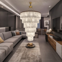 后现代天然云石吊灯别墅客厅餐厅简约吧台复式楼卧室全铜别墅灯具