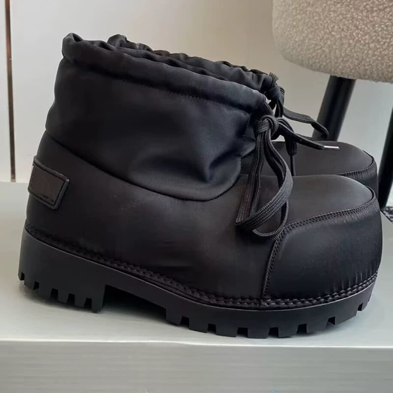 Winter ski high boots for men and women platform, drawstring