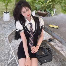 2026夏季连衣裙子女学院风韩版ins甜辣妹气质短裙包臀裙JK制服女