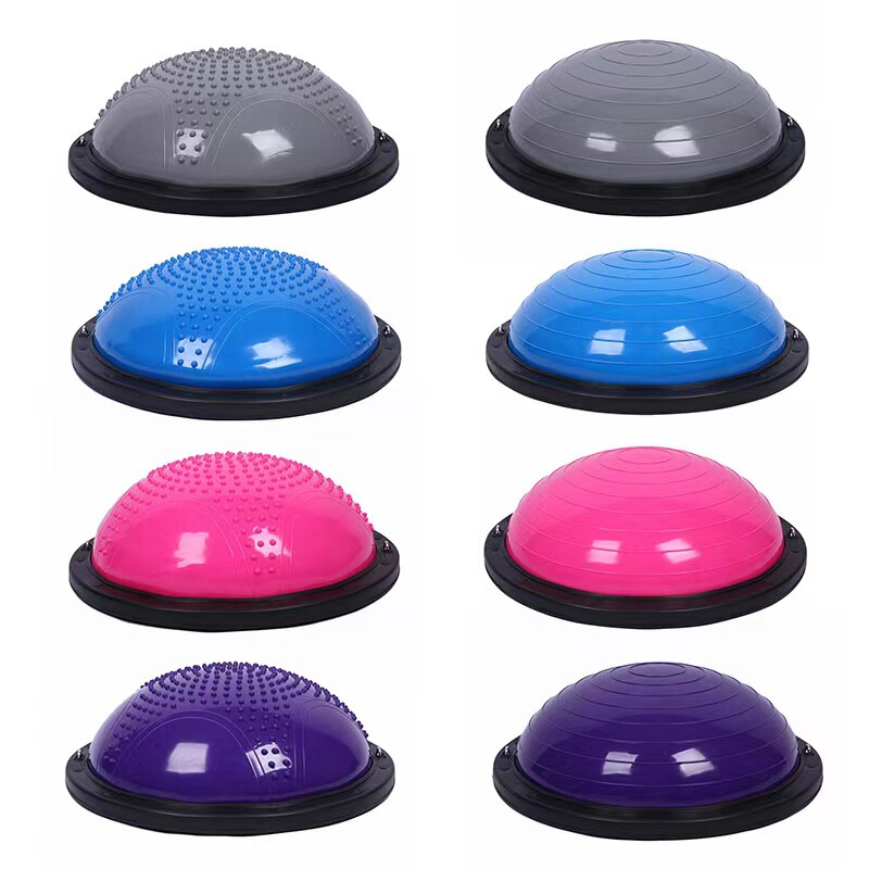 Factory wholesale thickened non-slip wave speed ball fat reducing shaping pedal balance ball fitness equipment semicircle yoga ball