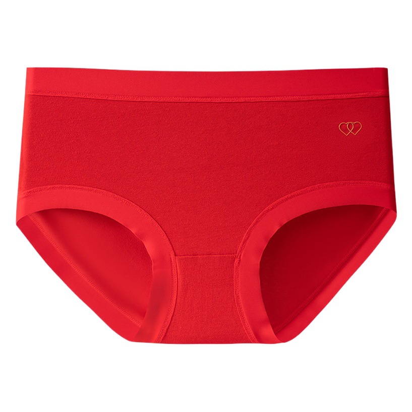 Año de nacimiento ropa interior de algodón de las mujeres entrepierna antibacteriana mediados de cintura sin costuras más tamaño pantalones cortos cabeza boda ropa interior roja
