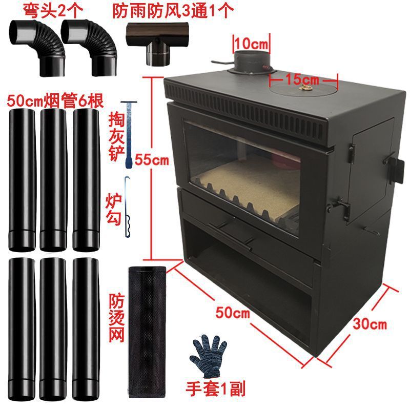 Nueva chimenea de madera de fuego real leña leña calefacción doméstica sala de estar hogar rural decoración estufa de calefacción