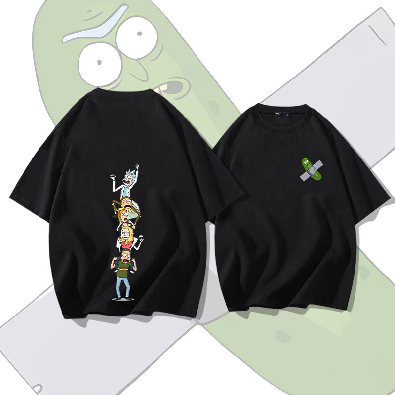 Rick and Morty Short-Sleeved Pure Cotton T-Shirts for Men and Women, Summer Loose Half-Sleeved Tops Rick and Morty Short-Sleeved Pure Cotton T-Shirts for Men and Women, Summer Loose Half-Sleeved Tops