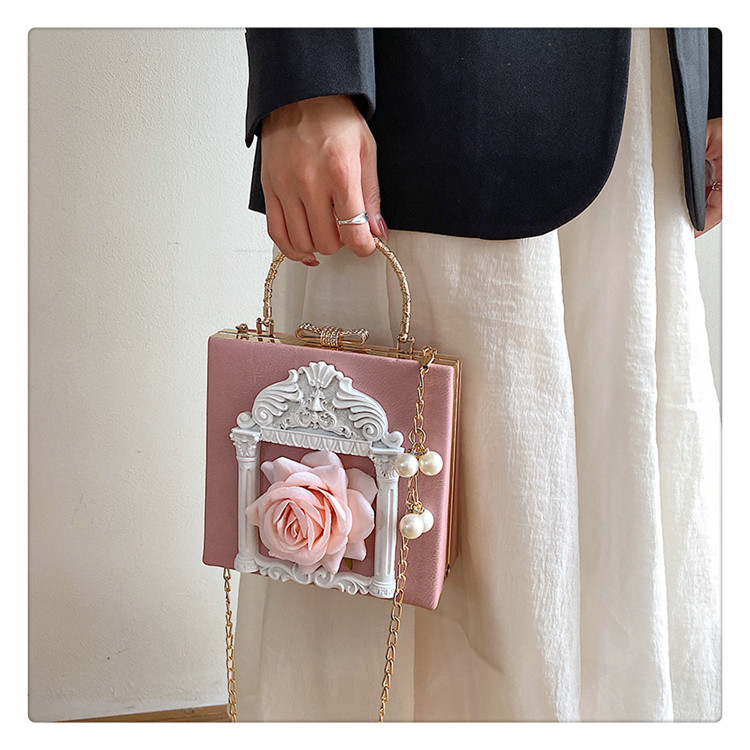 Retro Baroque Angel Flower Chain Shoulder Bag For Women_voghion.com