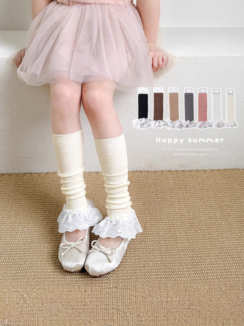 Summer lace autumn cotton knitted gaiters