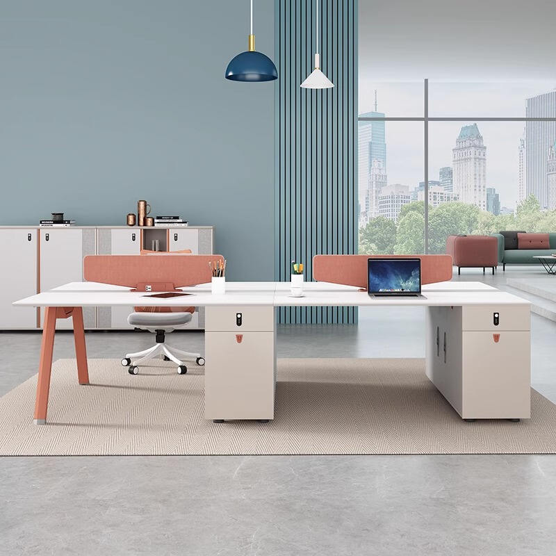Staff Office Desk and Chair Set Workstation Desk Simple Modern Staff Desk Four Four Six Six Eight Person Combination Cabinet