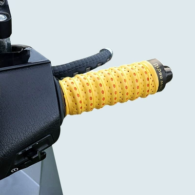 Electric vehicle and motorcycle handlebar Motorcycle Handle Cover - twisted-handlebar-covers-yellow-orange-pair
