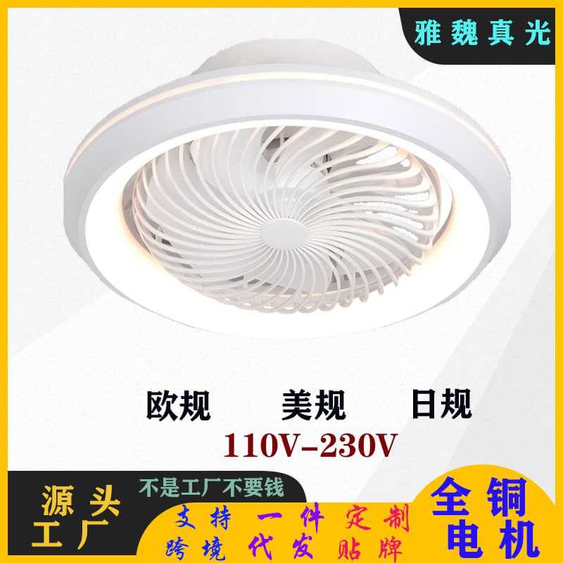 Cross-Border Amazon Smart Shaking Head Ceiling Fan Lamp Bedroom Study Guest Restaurant Ceiling Fan Lamp Home Integrated Chandelier