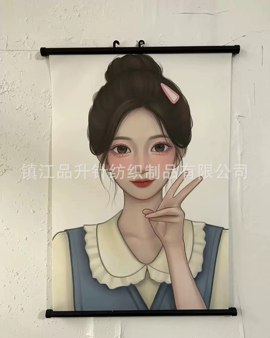 新中式挂画卡通茶室背景墙装饰画玄关挂画实木日历定制动漫创意画
