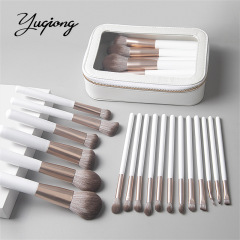 跨境新款amazon18支白色化妝刷套裝高檔盒裝超柔軟速干毛美妝工具