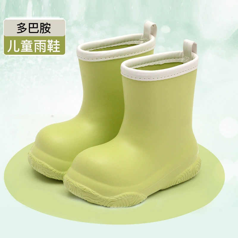 Трансграничные допамин детские дождевые сапоги для девочек спот EVA легкий нескользящий короткий мальчик с бархатом дождевые сапоги