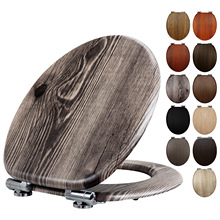 工厂直销密度板木质MDF马桶盖pvc贴皮印花木纹图案带缓降