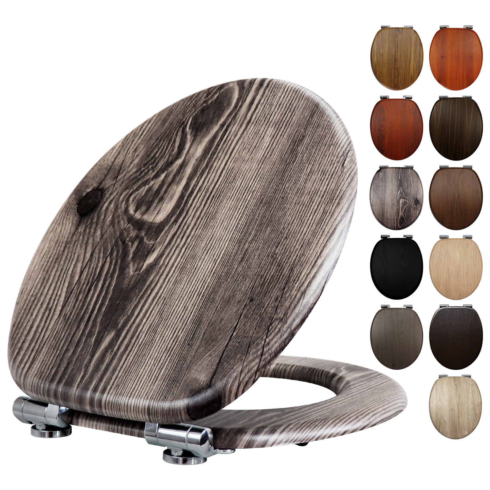 Fábrica directa placa de densidad de madera MDF cubierta de inodoro pvc placa impresa patrón de madera caída lenta