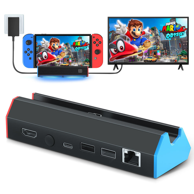 Cross-Border Popular Switch HDMI Video Conversion Gigabit Network Port Portable Game Base Connection to Tv Expansion
