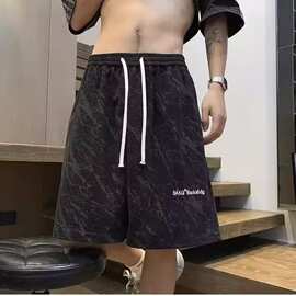潮牌夏季短裤休闲五分裤新款印花美式宽松百搭运动薄款夏季裤子