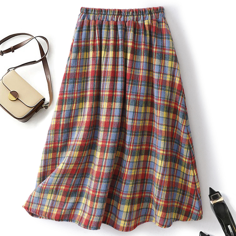 Fashionable Japanese demi-season colored woolen long retro pleated…