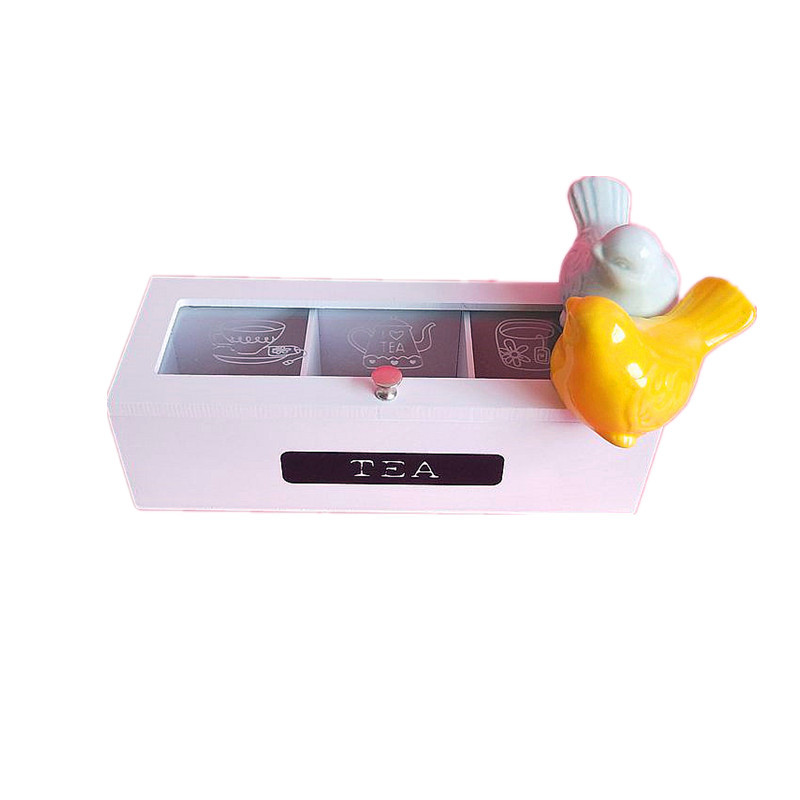 Literario y arte simple escritorio caja de té caja de almacenamiento caja de madera caja de té decoración del hogar creativo