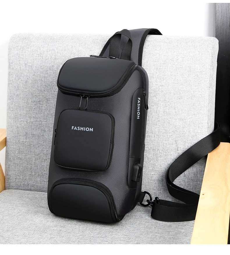 Men's chest bag, crossbody bag, men's fashionable and casual crossbody bag, crossbody backpack, single-shoulder bag, cross-border men's bag, chest bag, trendy undefined