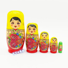 五层姑娘俄罗斯套娃儿童益智木制玩具工艺礼品生日圣诞礼物木质