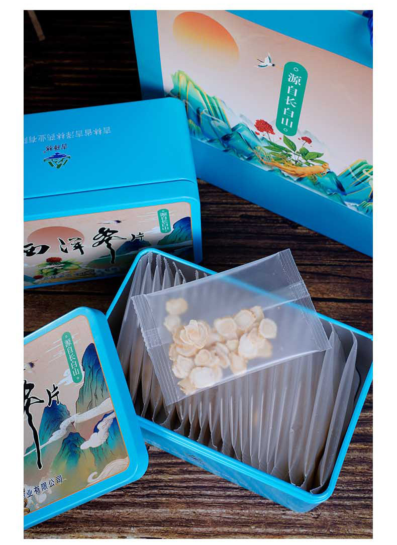 Changbai Mountain American Ginseng Slices Gift Box with Handbag 100g Pre-Packed Sachets specifications