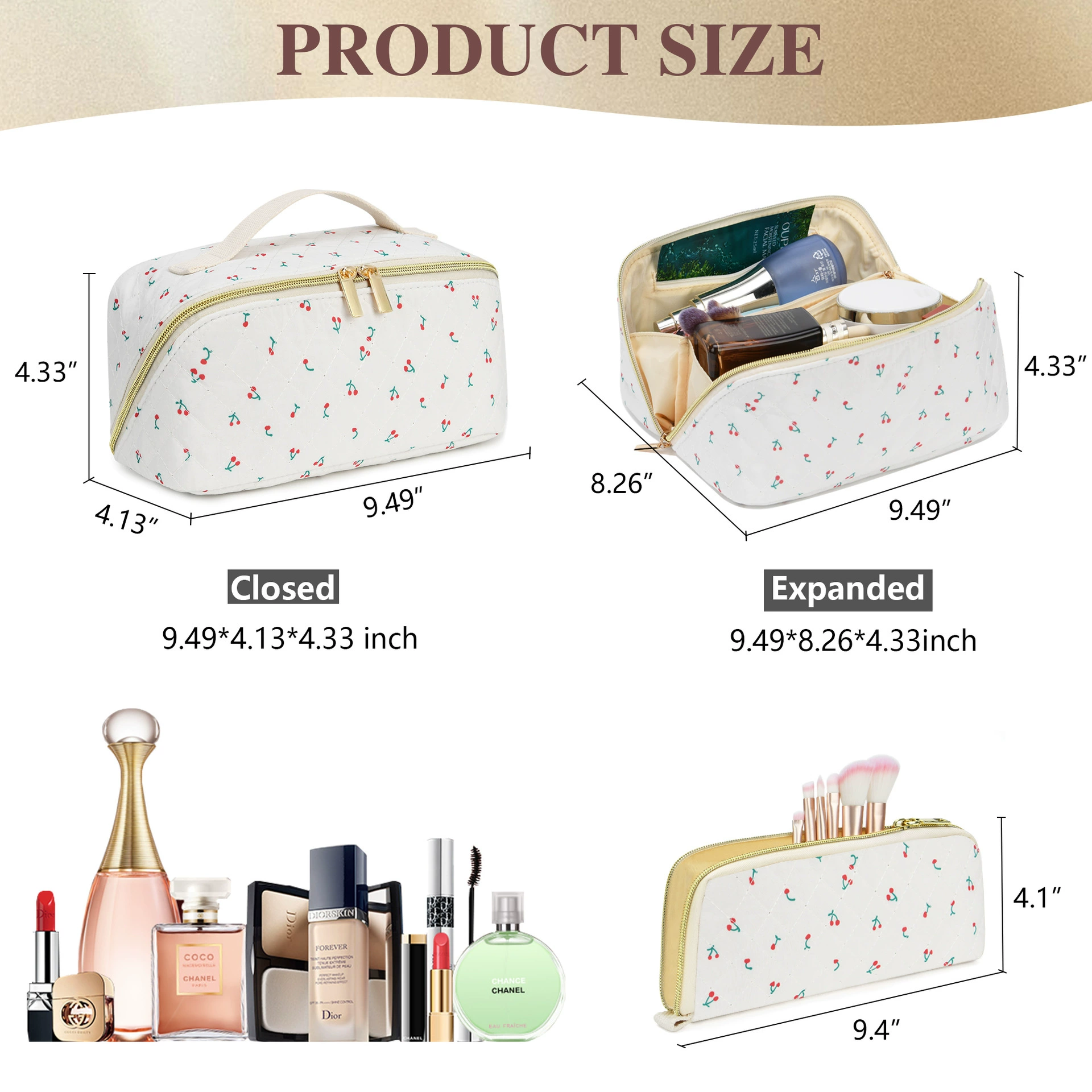(Cross-border trading), cosmetic bag, handheld capacious organizer bag, organ, set, floral print
