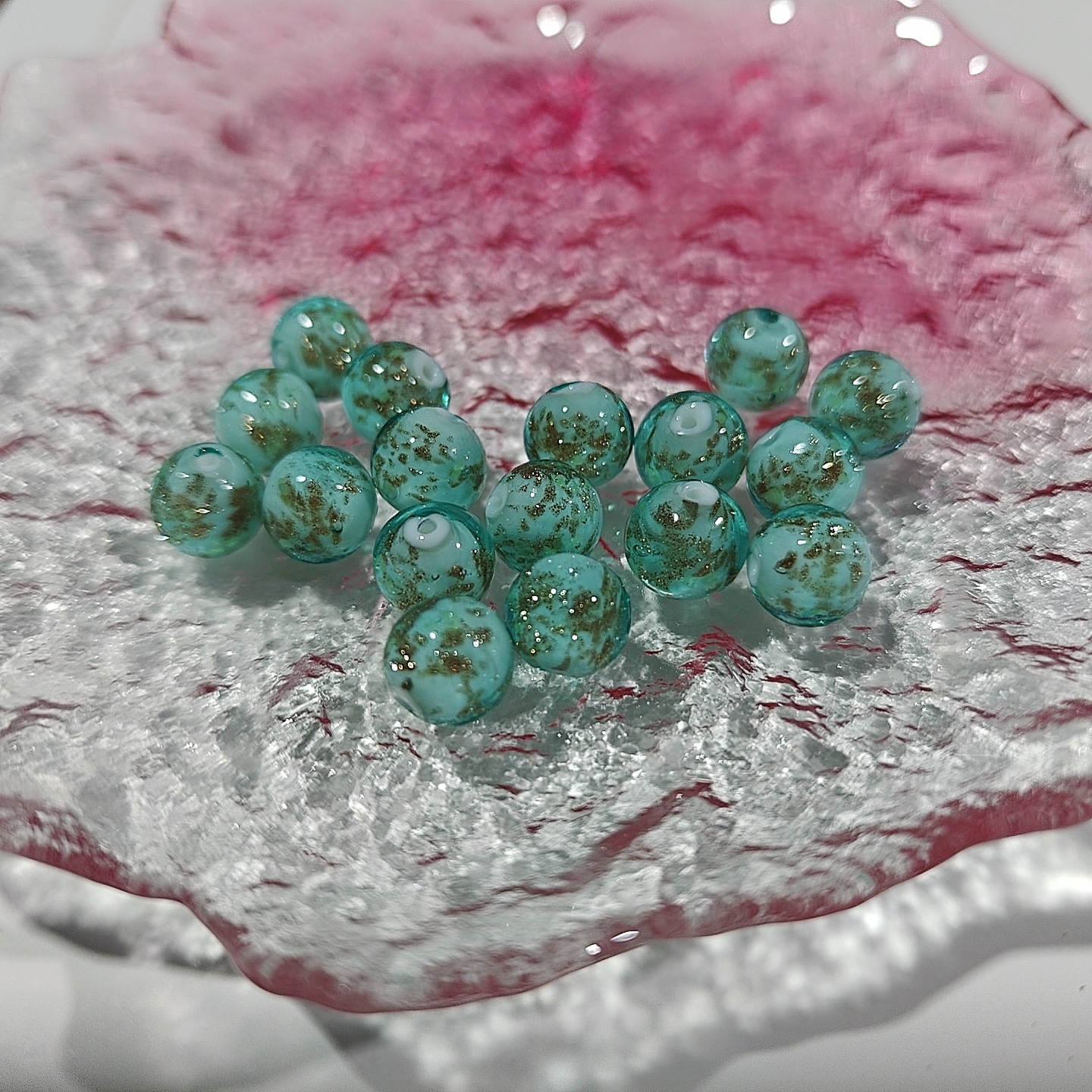 Cuentas de vidrio de arena de oro luminoso perlas sueltas cuentas redondas de cristal accesorios de la joyería de bricolaje pulsera material pulsera de cuentas