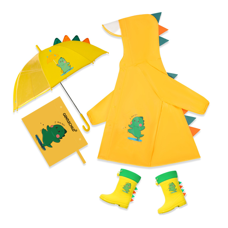 Children's Raincoat Made of Lightweight Polyester Fabric, Suitable for School, Boys and Girls, Waterproof, Skin-Friendly, Soft, Cartoon 3D Rainwear