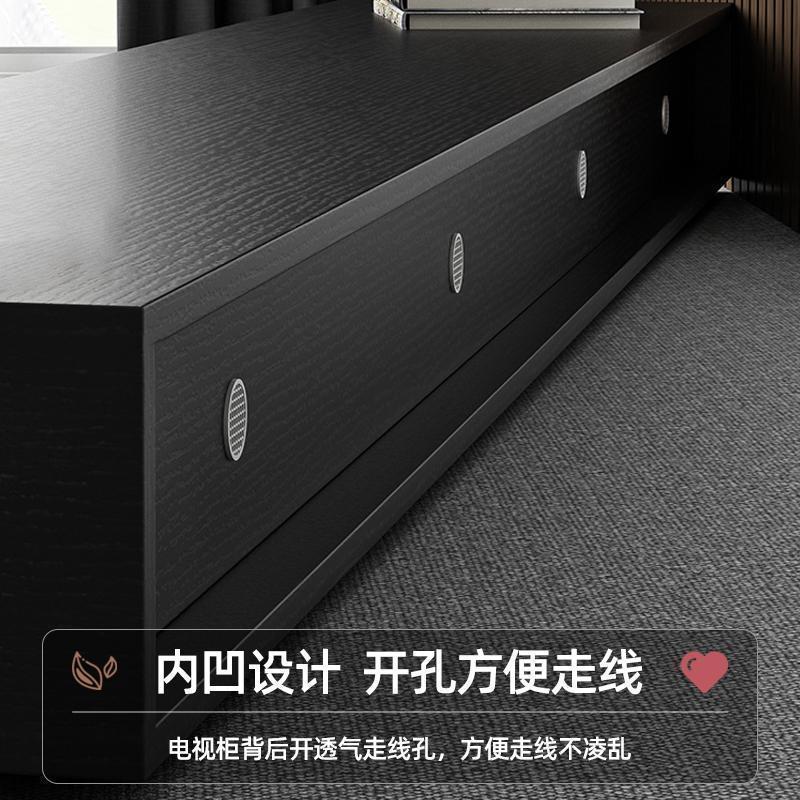 意式轻奢极简岩板电视柜黑色现代简约小户型客厅茶几电视柜子组合|undefined