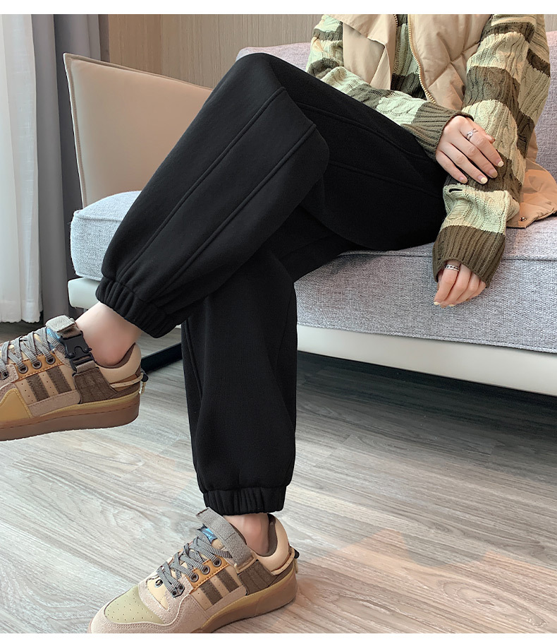 Fleece and thickened sportswear pants for women, new autumn and winter style, loose and versatile, tight-fitting, small label, casual and warm sweatpants pic 33