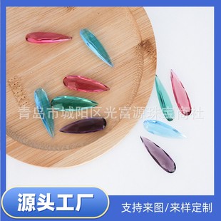 Develop Custom-Made K9 Handmade Glass Processing Custom-Made Colorfulful Long Water Drop Necklace Pendant Jewelry Earrings Accessories Materials