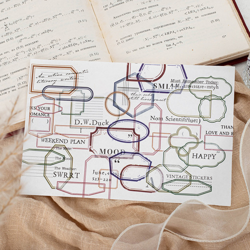 Good Day Stickers Memory Overlap Series Retro Border Collage Pocket Decoration 30 sheets in 6 options