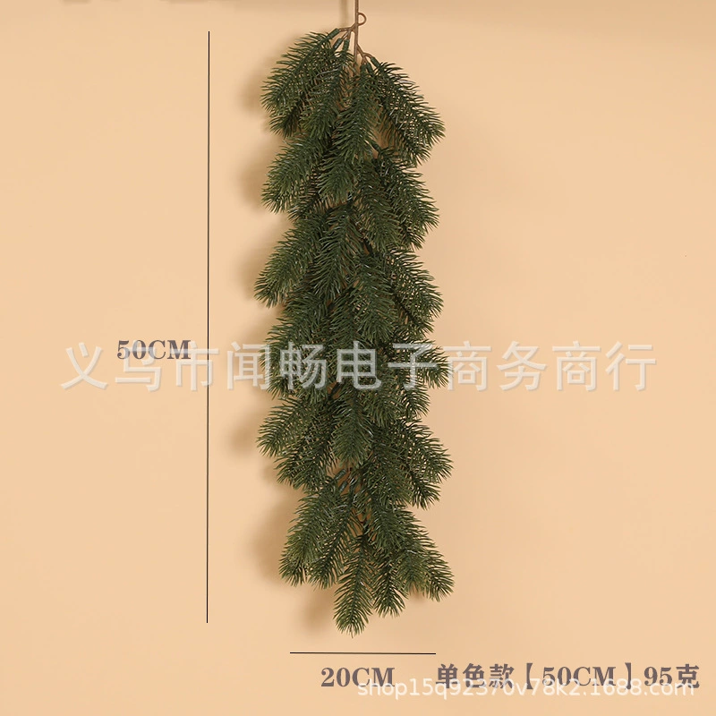 Праздничная ротанговая гирлянда 1,8 м, имитация pine из PE, короткая/длинная, варианты с инеем или ягодами