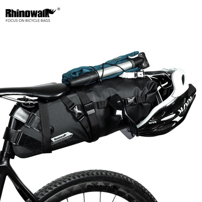 Rhinowalk Fully Waterproof Bicycle Saddle Bag with Large Capacity of 10L for Road Bikes, Lightweight for Long-Distance Cycling