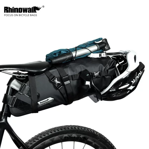 Rhinowalk Fully Waterproof Bicycle Saddle Bag with Large Capacity of 10L for Road Bikes, Lightweight for Long-Distance Cycling