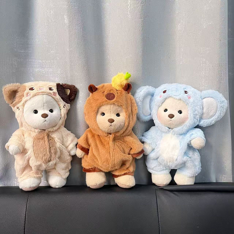 Medium Lina Jointed Bear Clothes Cat Jumpsuit Blue Elephant Capybara Crawling Suit 30cm Teddy Bear Replacement