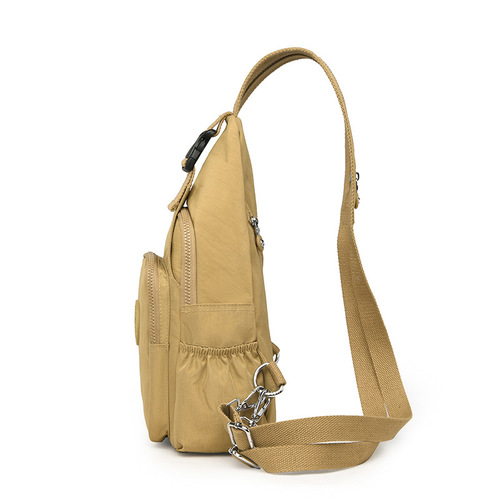 Large-capacity commuting crossbody bag casual travel chest bag lightweight waterproof nylon fabric bag multifunctional women's backpack