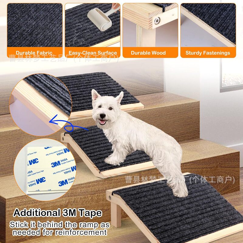 跨境木质宠物坡道爬梯狗狗室内上楼梯坡道小型犬便携式宠物毛爬梯|undefined