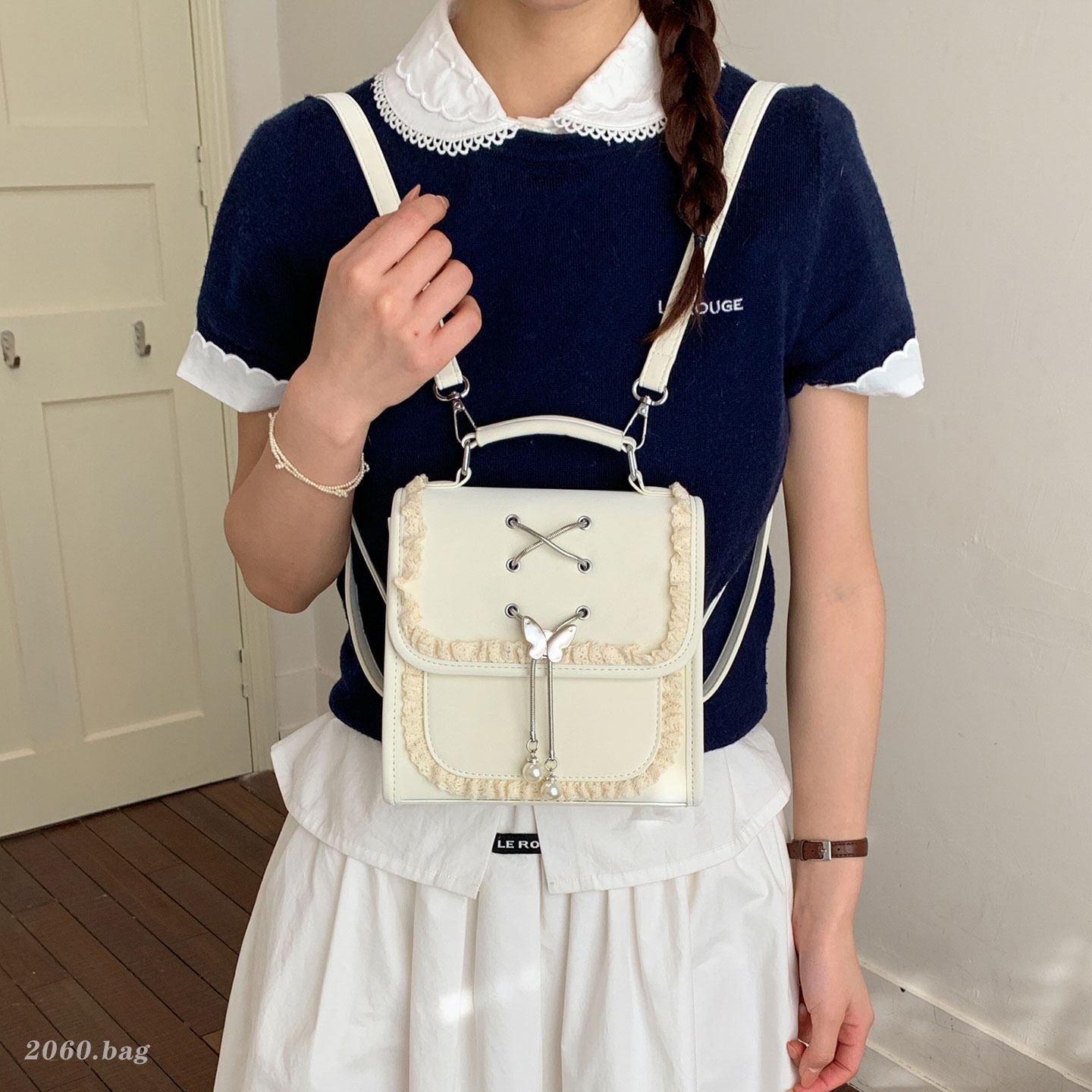 Mochila universitaria diaria versátil temperamento nuevo tipo bolso plegable sensación de mujer 2026 mochila de viaje