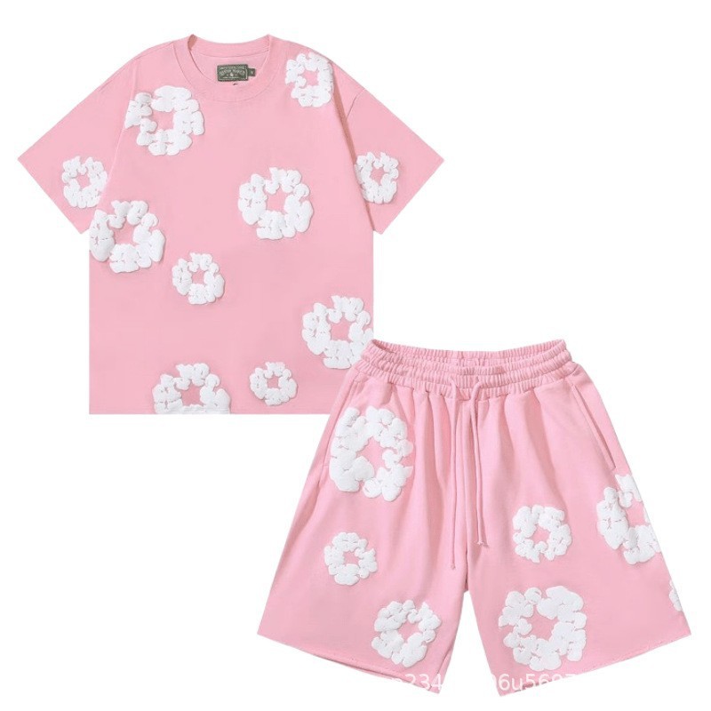 夏のファッショントレンドヘアプリントシリーズルーズTシャツ半袖ヒップホップストリートウェア男性と女性の同じスタイルのカジュアルスーツ|undefined