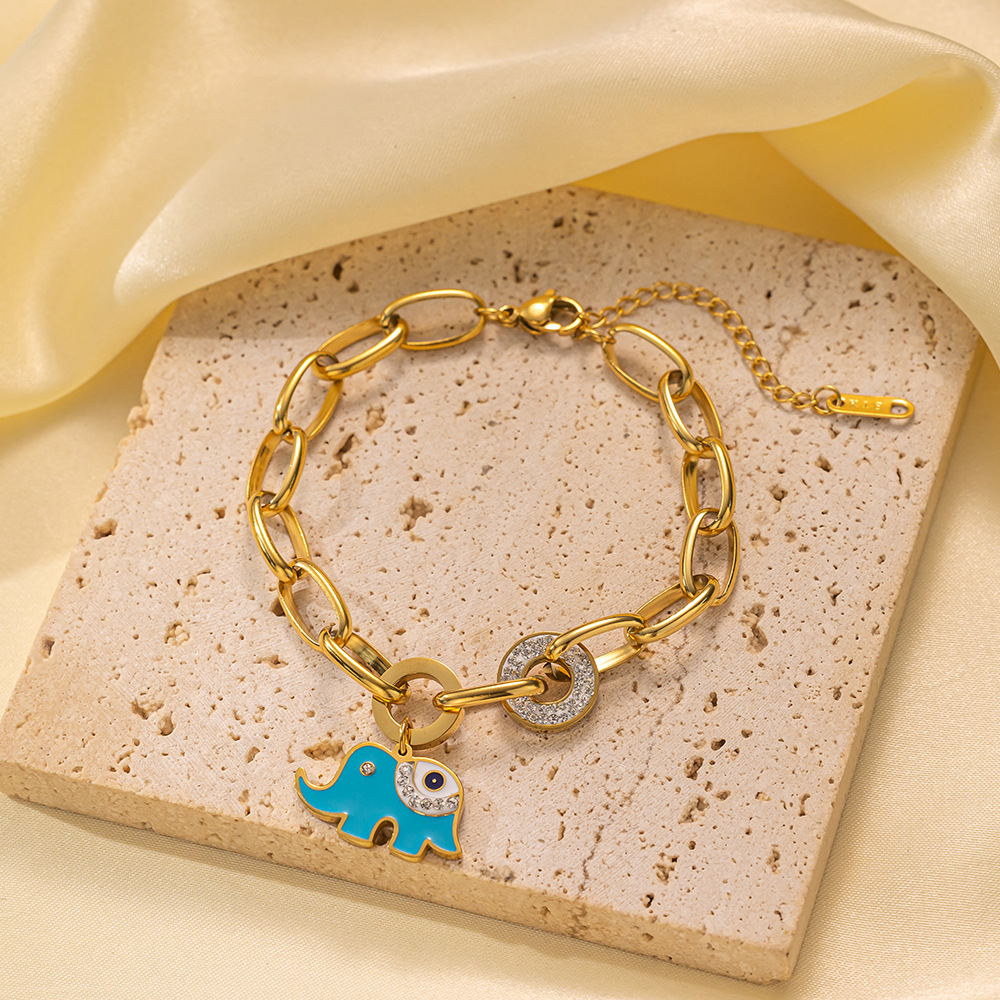 25g Weight 0.03µm-0.05µm Gold Plating Thickness PVD Coated Gold Plating Process 18K Real Gold Plated Plating Material 304 Stainless Steel Pendant Material Zircon Inlay Material Bracelets Classification 304 Stainless Steel Chain Material Cuban Link Chain Curb Chain, box chain, Twisted Rope Chain, snake chain, figaro chain Chain Type 1 Piece Quantity Daily Occasion 304 Stainless Steel Material Eye, Flower, Butterfly Pattern Women's Gender Casual, Simple Style Style Enamel, Inlay Craft Casual Simple Style Eye Flower Butterfly Titanium Steel Zircon Bracelets In Bulk 25