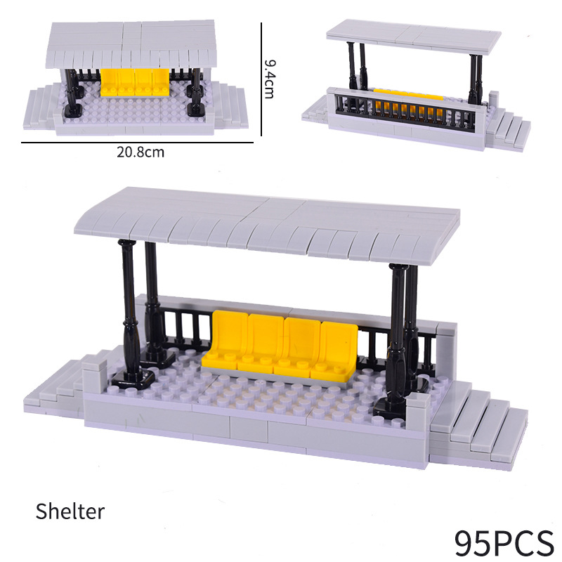 Bloques de construcción de tren de la ciudad Tren de la vía recta carril curvo carril Tenedor carril suave piezas de montaje Juguetes