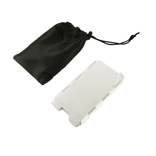 Outdoor camping set boiler head windshield 9-piece mini portable stove folding windshield with latch and cloth bag
