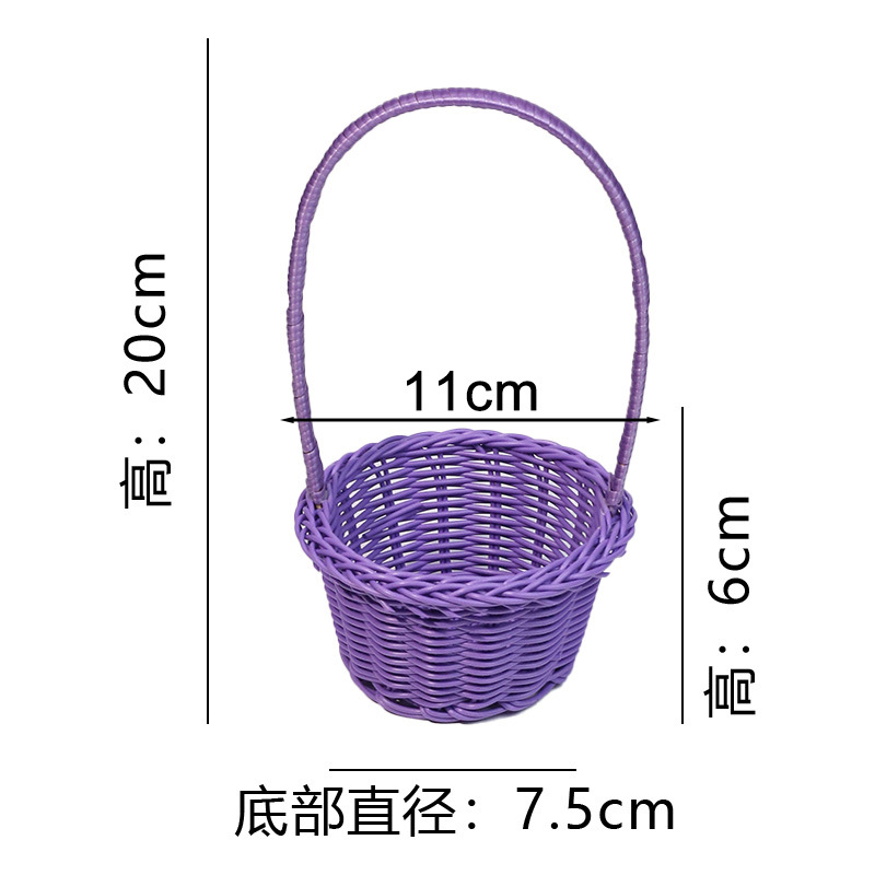 Mini cesta de imitación de ratán, decoración de muebles estilo pastoral, accesorios de fotografía, artículos pequeños, artículos varios, cesta de flores al por mayor.