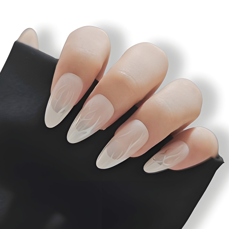 Wear a French line simple nail patch almond-shaped removable finished cross-border nail art wholesale Wear a French line simple nail patch almond-shaped removable finished cross-border nail art wholesale