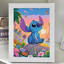 跨境厂家直销史迪仔钻石画 儿童手工DIY圆钻满钻摆台卧室装饰画