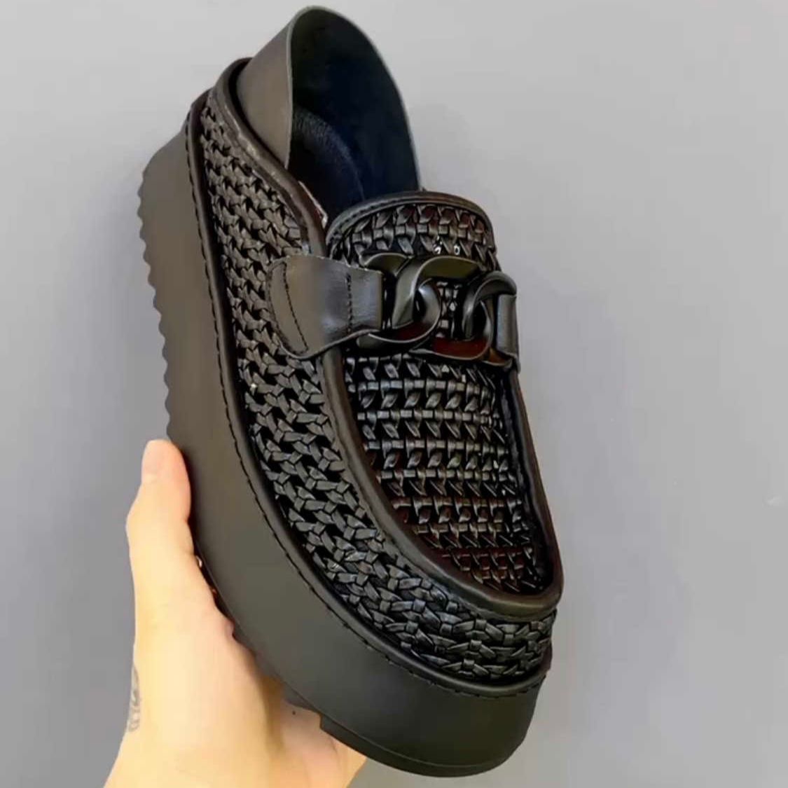 Light Luxury Cowhide 2025 Summer New Cold-Stick Low-Top Hollow Casual Leather Shoes Frame Breathable Work Business Men's Shoes